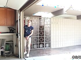 Gay sex in an obstacle garage